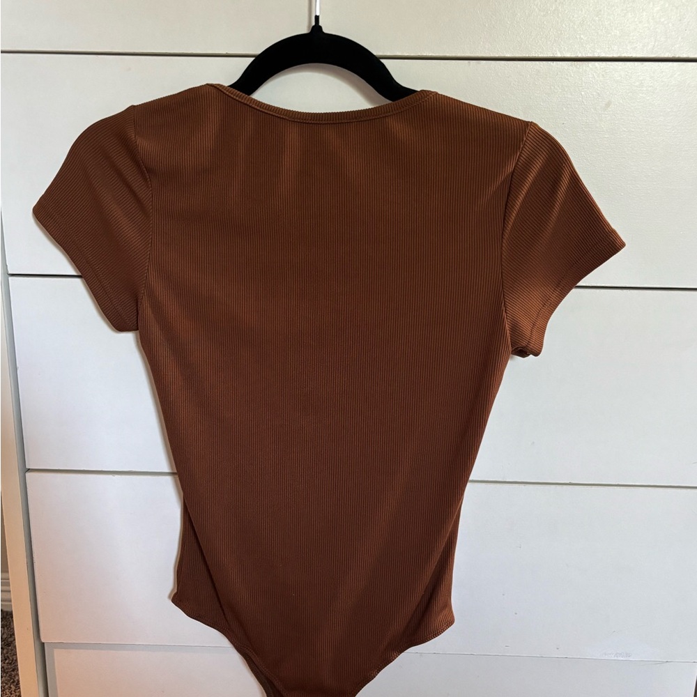 Cider Rust Ribbed Bodysuit - Picture 2 of 2